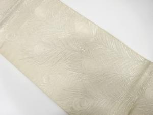 孔雀羽根模様織り出し　袋帯